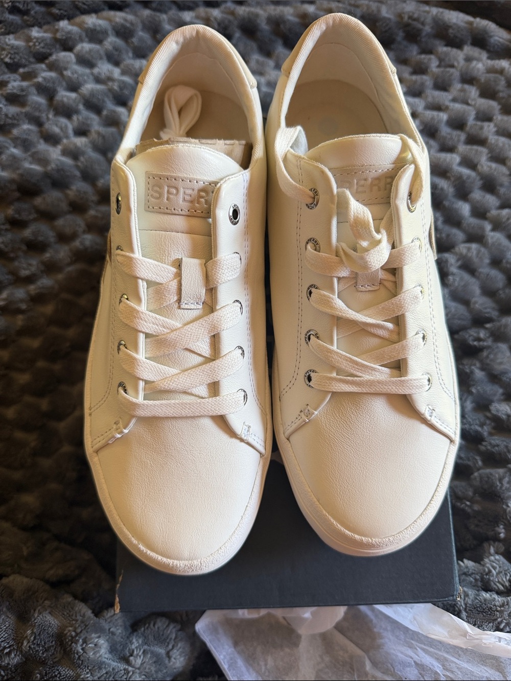 Sperry Women's Cream/Off-White Low-Top Canvas Sneakers - Picture 3 of 6